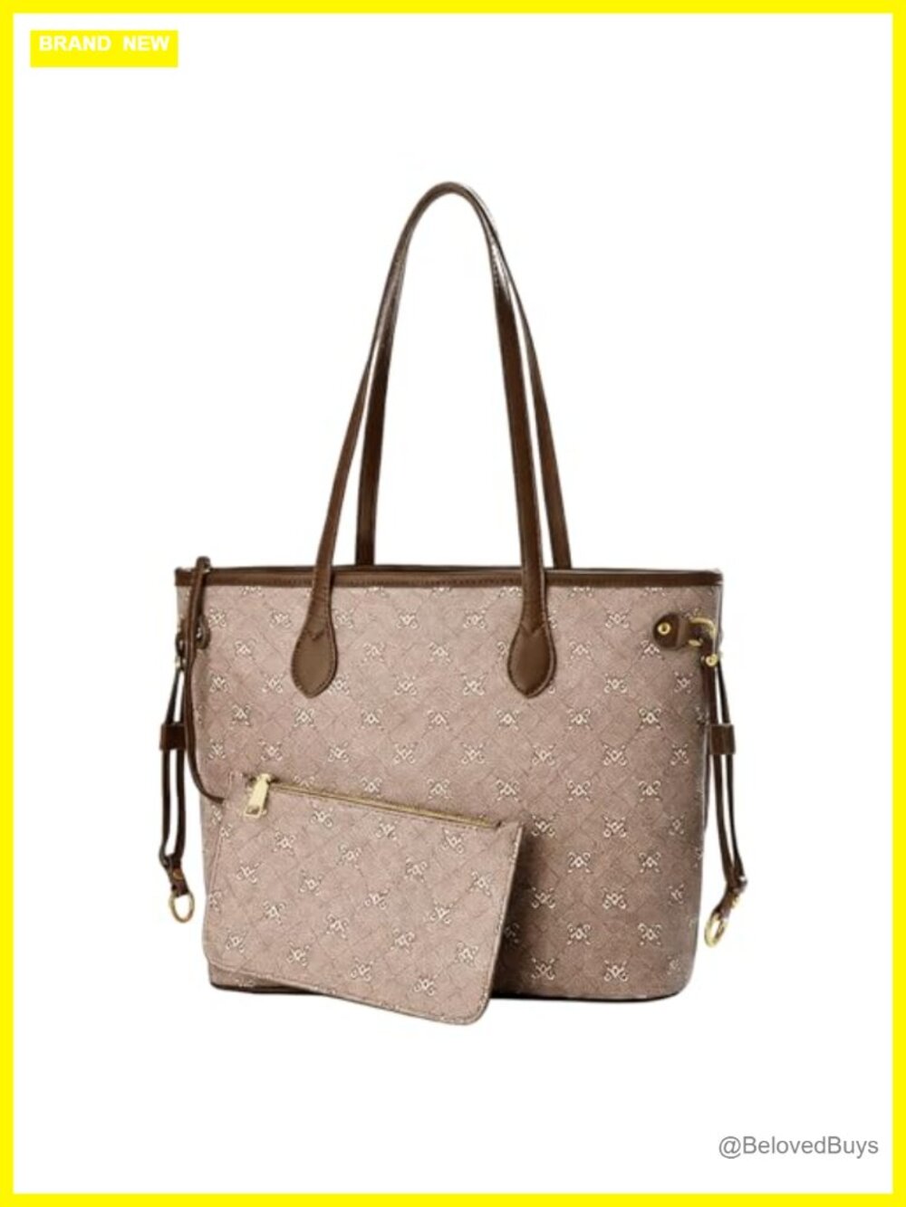PU Leather Top-Handle Satchel Tote 2-Piece Set with Wallet